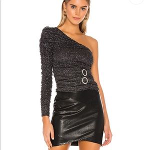 MAJORELLE  Elliana Top in Black Shimmer